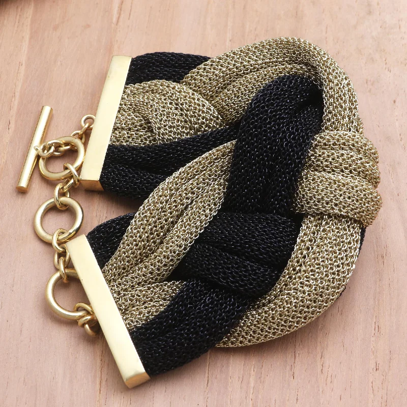 - Pet stroller can be taken on the planeBraided Union Black and Golden Mesh Woven Bracelet - Pet stroller can be taken on the planeBraided Union Black and Golden Mesh Woven Bracelet