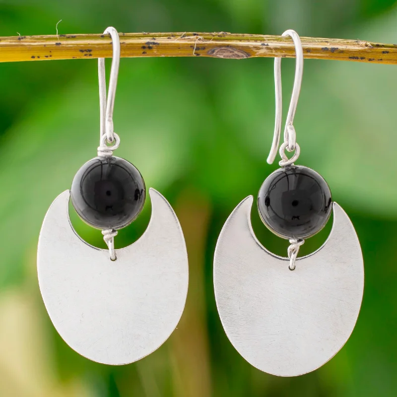 - Pet monitor with cameraDark Eclipse Onyx and Sterling Silver Dangle Earrings from Nicaragua - Pet monitor with cameraDark Eclipse Onyx and Sterling Silver Dangle Earrings from Nicaragua