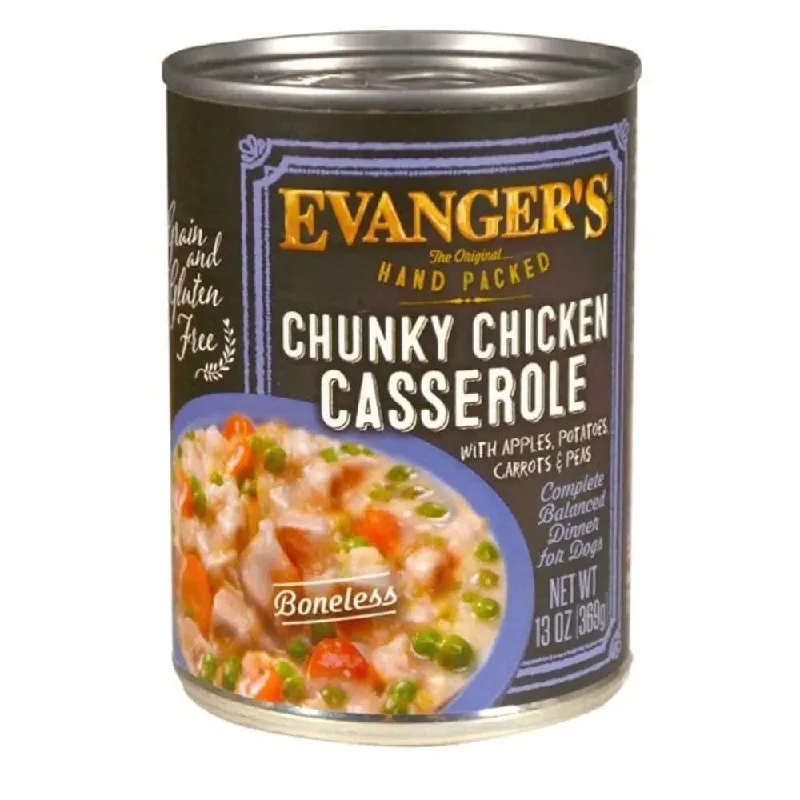 - Foldable and portable cat bagEvanger's Hand Packed Chunky Chicken Casserole Canned Dog Food 12ea/12 oz - Foldable and portable cat bagEvanger's Hand Packed Chunky Chicken Casserole Canned Dog Food 12ea/12 oz