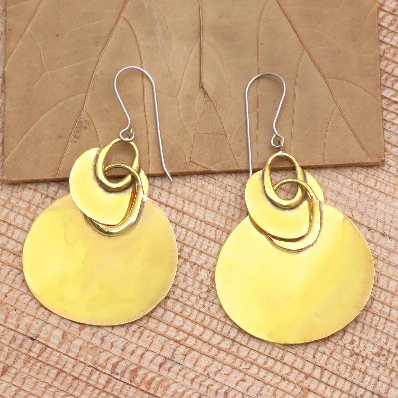 - Pet smart GPS locatorShimmering Fan Handmade Brass Dangle Earrings