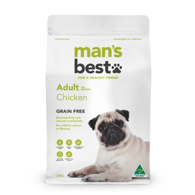 - Food for small dogsMan's Best Grain Free Chicken Adult Dry Dog Food