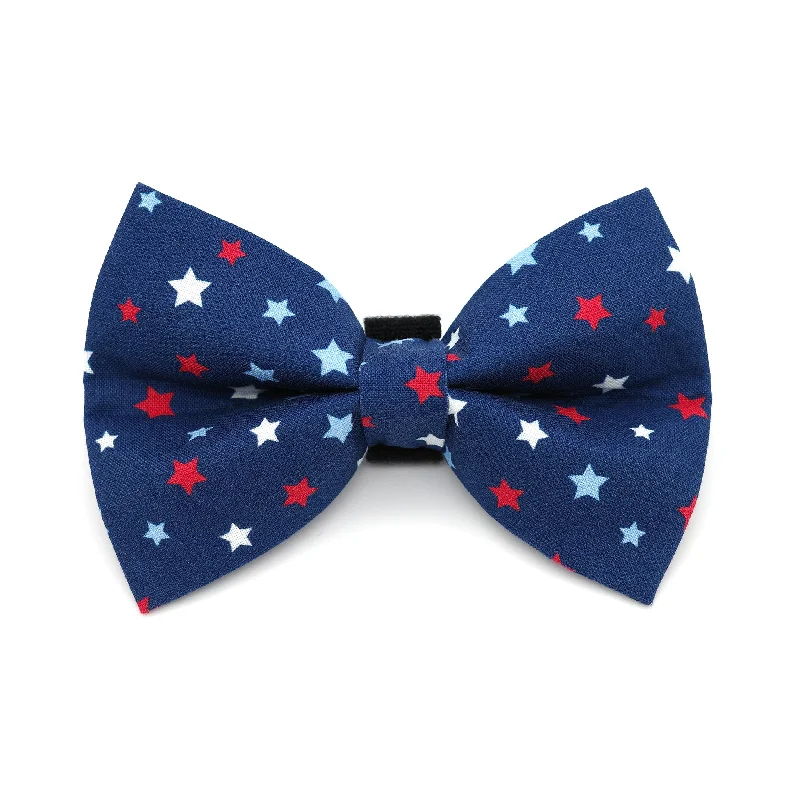 - Winter dog thick down jacketRed White and Blue Stars Dog Bow Tie