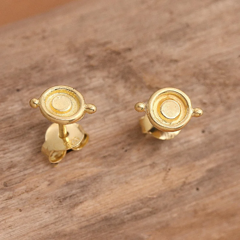 - Cat hair ball removal and hair removal creamShimmering Orbit Handmade Gold-Plated Stud Earrings from Bali