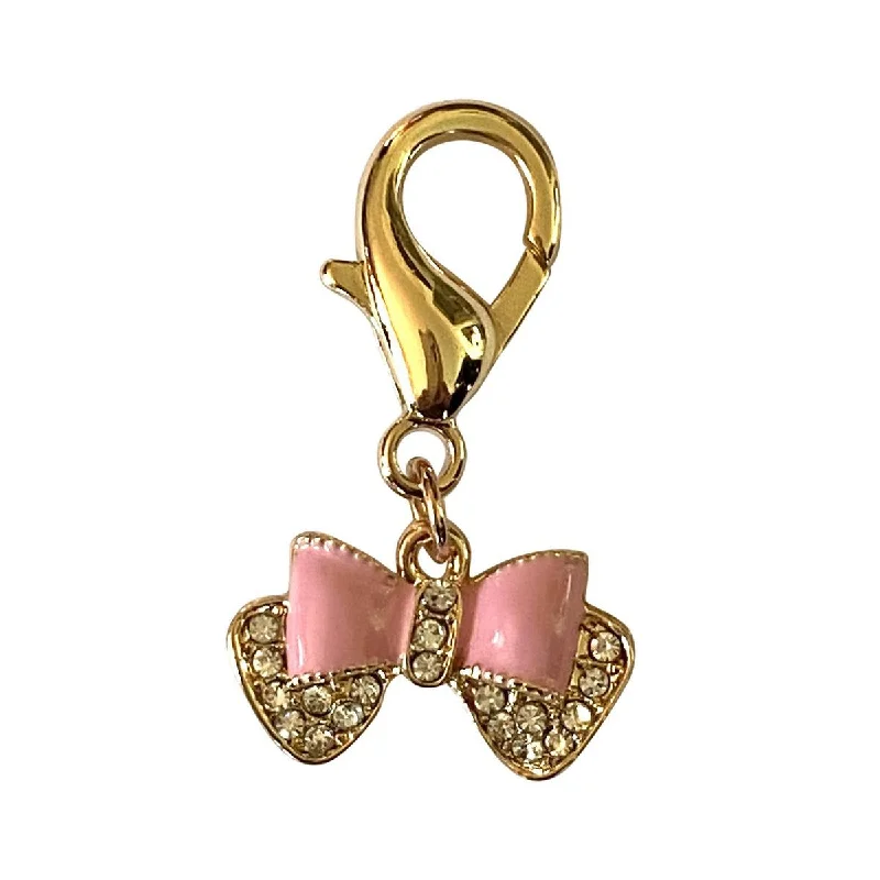 XX brand pet fashionParisian Bow Pink Dog Collar Charm