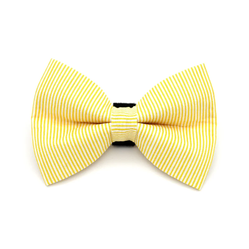 - Automatic induction pet water dispenserYellow Pinstripe Dog Bow Tie