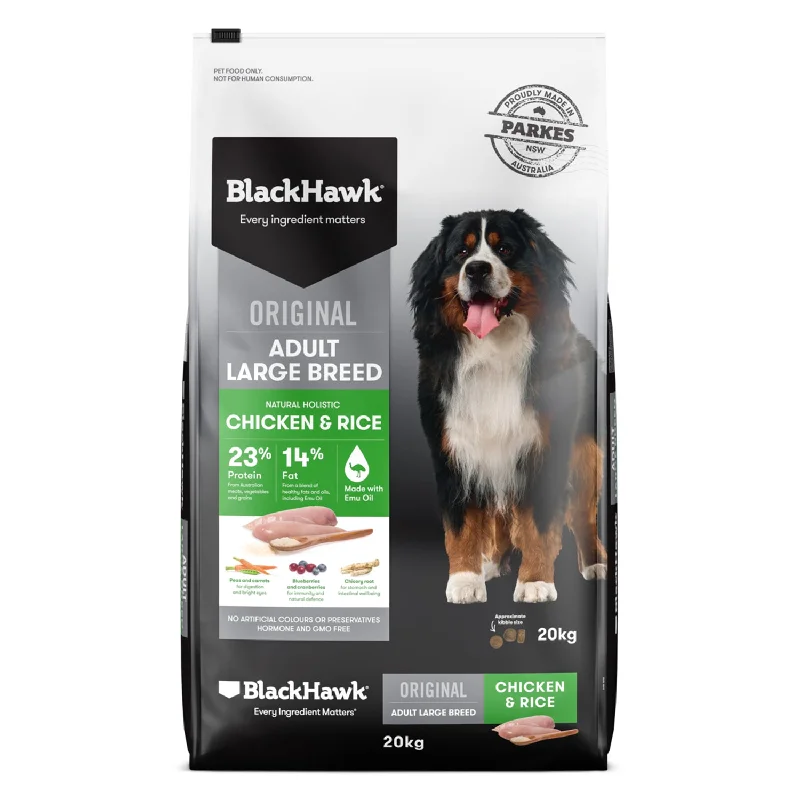 Dog FoodBlack Hawk Large Breed Chicken & Rice Adult Dry Dog Food 20kg