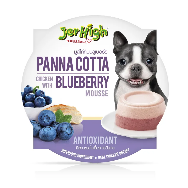 - Foldable and portable cat bagJerHigh Panna Cotta Chicken with Blueberry Mousse Dog Wet Food