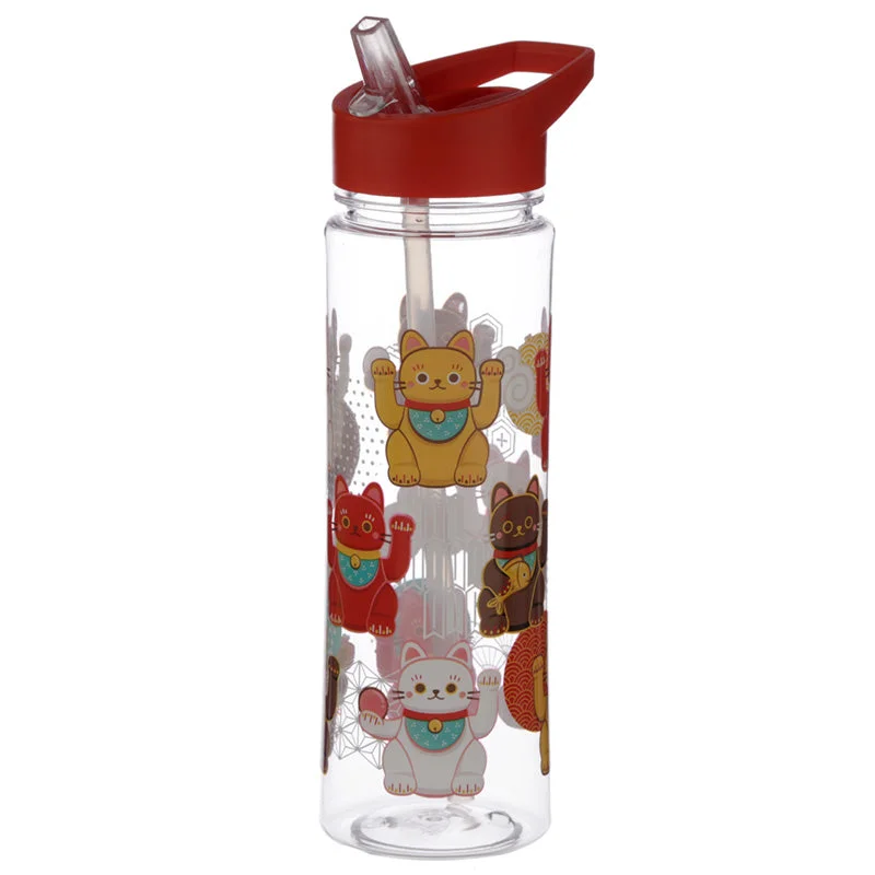 - Solid wood cat climbing frame customizedReusable Maneki Neko Lucky Cat 550ml Water Bottle with Flip Straw - Solid wood cat climbing frame customizedReusable Maneki Neko Lucky Cat 550ml Water Bottle with Flip Straw