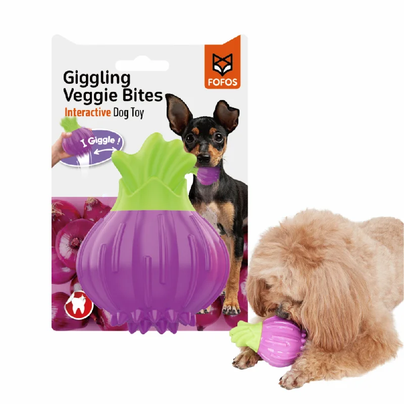 Pet ProductsFofos Giggling Vegi Bites Onion Squeaky Chew Toy for Dogs