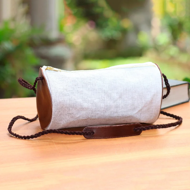 - Pet fence foldable indoorJava Barrel Barrel-Shaped Cotton and Leather Shoulder Bag