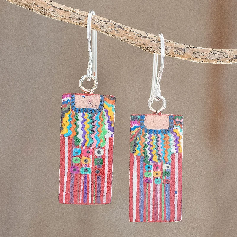 - Rabbit grass rack to prevent waste food boxSan Juan La Laguna Cultural Hand-Painted Wood Dangle Earrings from Guatemala - Rabbit grass rack to prevent waste food boxSan Juan La Laguna Cultural Hand-Painted Wood Dangle Earrings from Guatemala