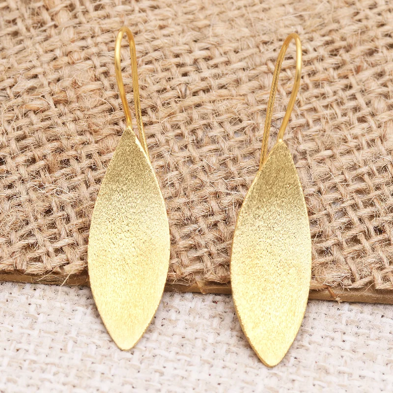 Pet ProductsSunflower Seeds Artisan Made Gold-Plated Floral Drop Earrings