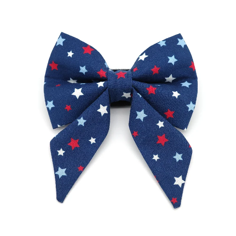 - Rabbit grass rack to prevent waste food boxRed White and Blue Stars Sailor Dog Bow