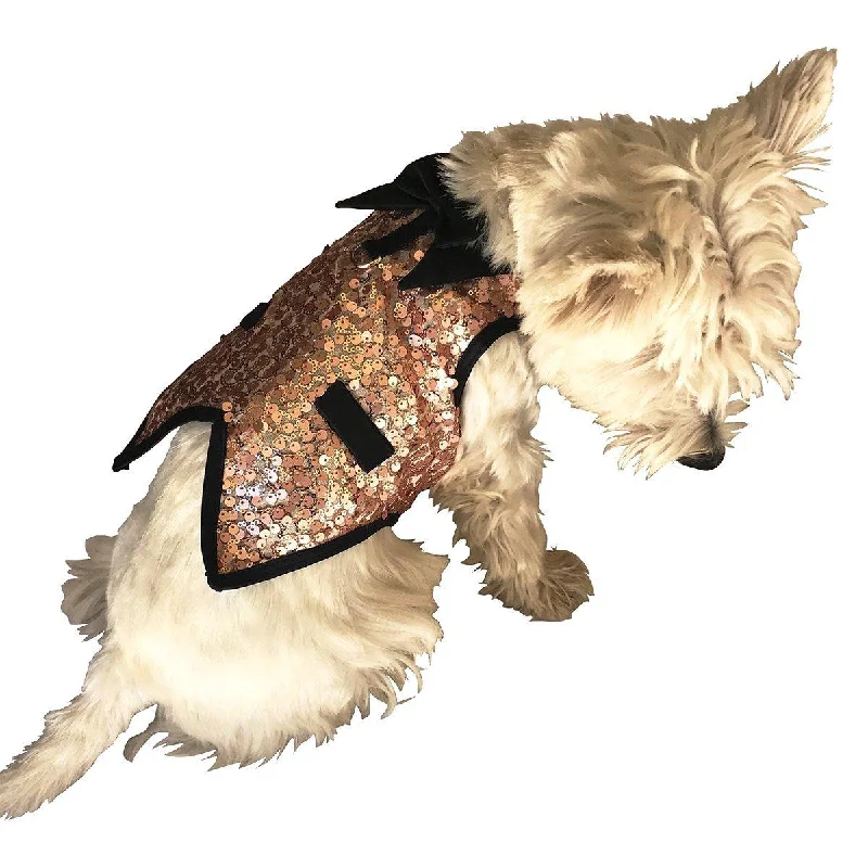 Classification by season or weather:The Gentleman's Dog Tuxedo Rose Gold Sequins