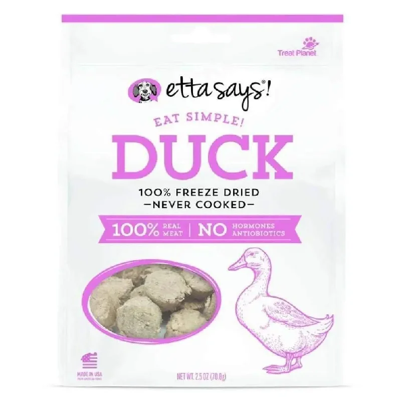 Pet ProductsEtta Says! Eat Simple 100% Freeze Dried Duck Dog Treats 2.5 oz