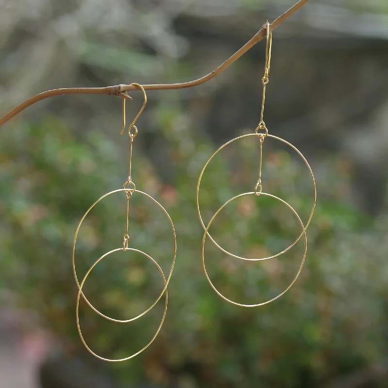 ---Layer Cake Handcrafted Gold-Plated Dangle Earrings