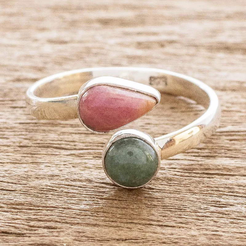 ---Now and Then Rhodonite and Jade Ring