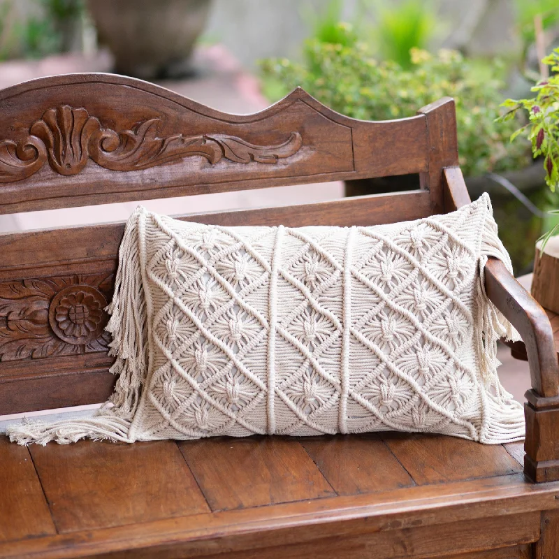 ---Cuddle Party Cotton Macrame Cushion Cover