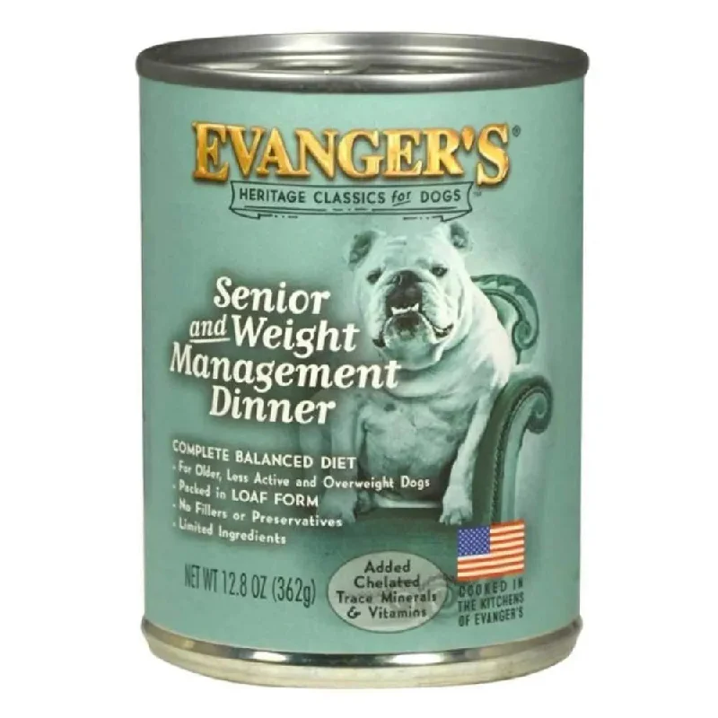 - Winter warm clothes for short-haired dogsEvanger's Heritage Classic Senior/Weight Management Canned Dog Food 12.8 oz, case of 12 - Winter warm clothes for short-haired dogsEvanger's Heritage Classic Senior/Weight Management Canned Dog Food 12.8 oz, case of 12