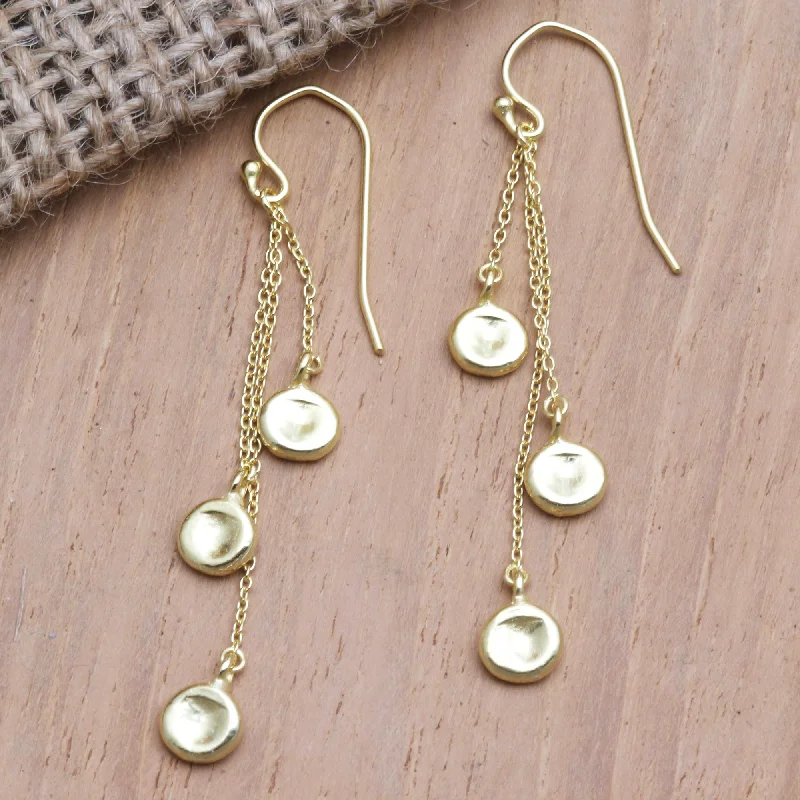 -Splash-proof food bowl AND Anti-choking slow food bowlCantaloupe Fruit Hand Crafted Gold-Plated Dangle Earrings
