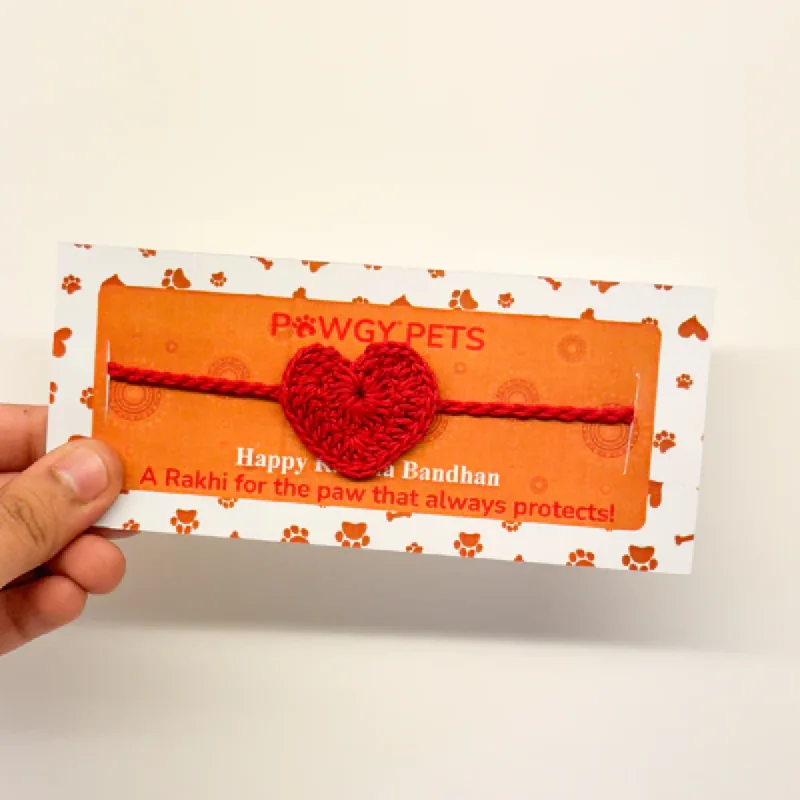 - Car dog seat beltPawgypets Heart Crochet Rakhi for Dogs