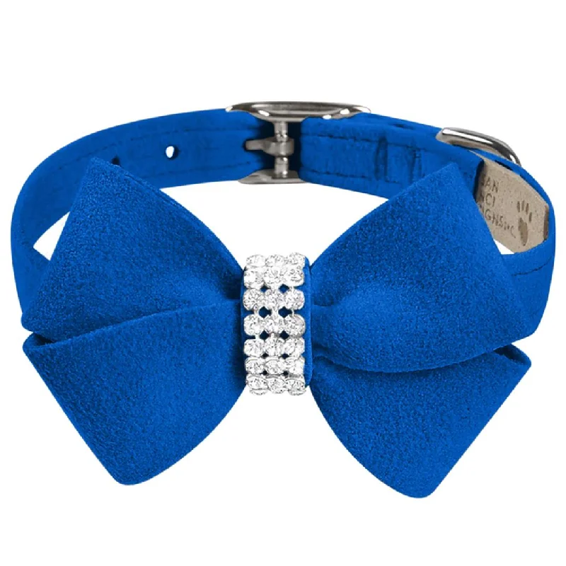  . **Dog collar is luminous and reflective**Nouveau Bow Dog Collar Royal Blue
