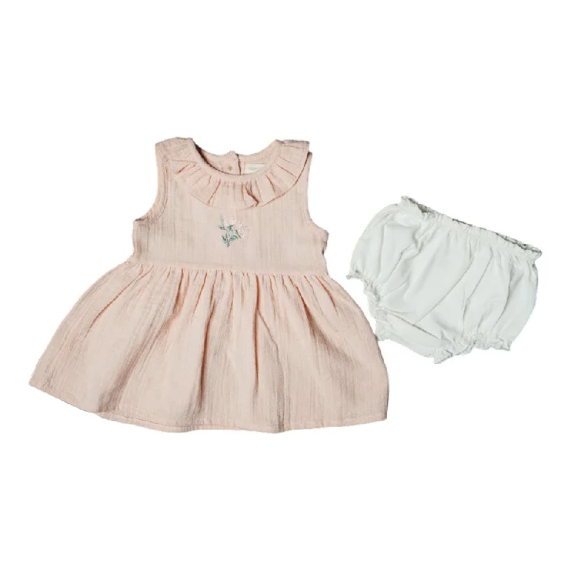 ---GIRLS S/L 2PC FROCK SET MZS-24 6-12M THAI 5795