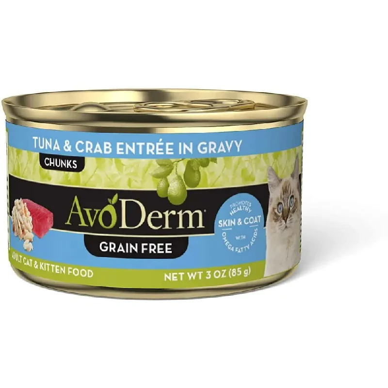 - Foldable and portable cat bagAvoDerm Grain Free Tuna & Crab Entree in Gravy Canned Cat Food 24ea - Foldable and portable cat bagAvoDerm Grain Free Tuna & Crab Entree in Gravy Canned Cat Food 24ea