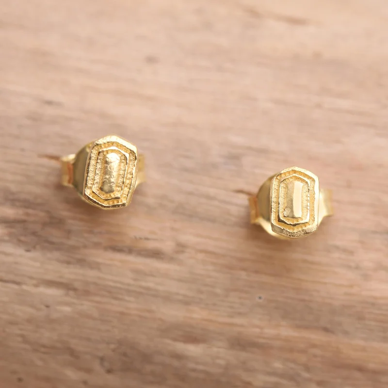 - Dog heart rate monitoring collarGolden Door Handcrafted Gold-Plated Stud Earrings