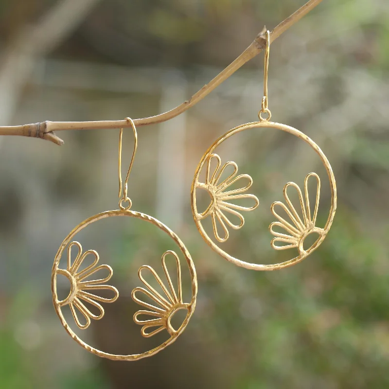- Car dog seat beltIn Focus Gold-Plated Floral Dangle Earrings