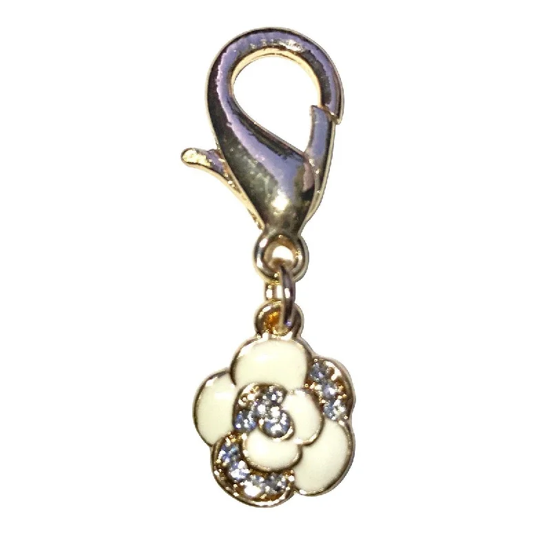 Classification by material or design:Ivory Flower Dog Collar Charm