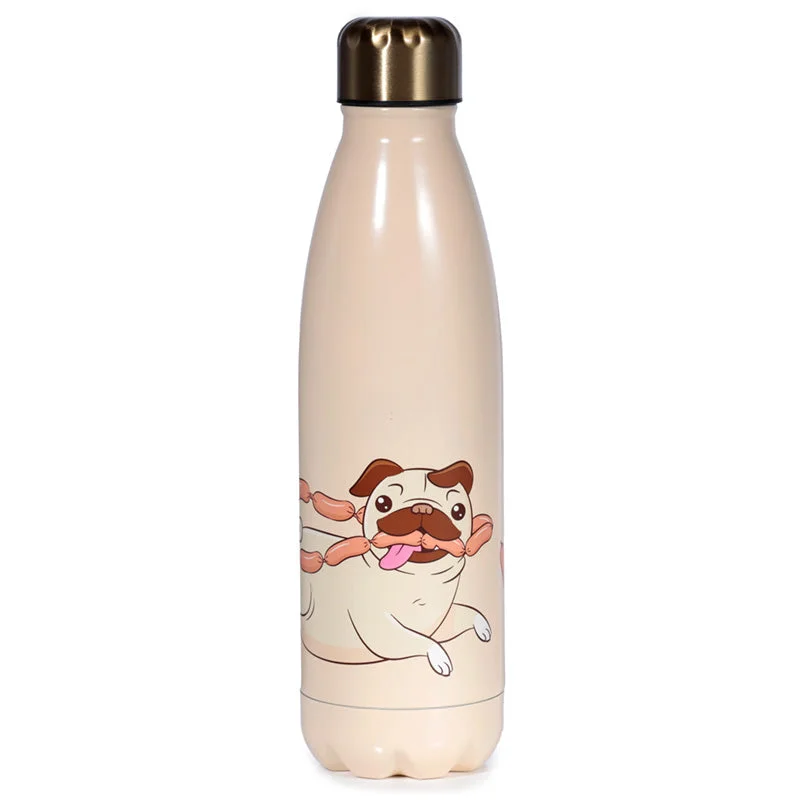- Organic cotton dog bibsReusable Stainless Steel Insulated Drinks Bottle 500ml - Mopps Pug - Organic cotton dog bibsReusable Stainless Steel Insulated Drinks Bottle 500ml - Mopps Pug