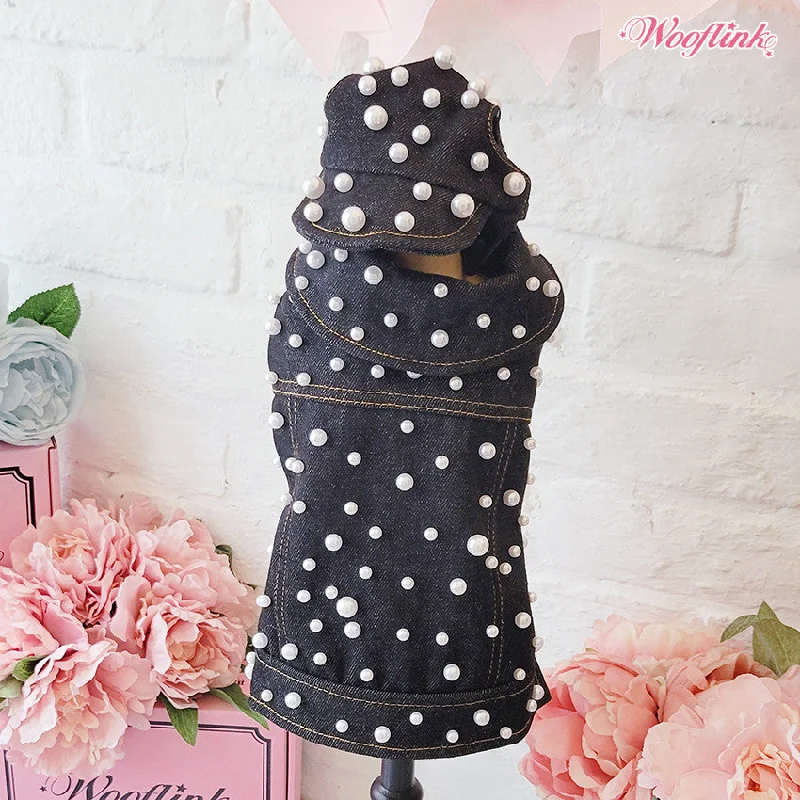 Non-toxic pet clothesWooflink My Pearl Denim Vest in Black