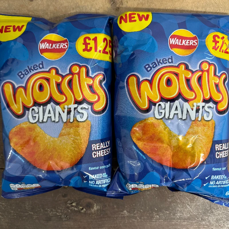 ---6x Walkers Wotsits Giants Really Cheesy Share Bags (6x60g)