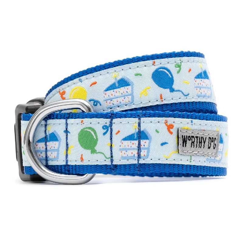  . **Dog traction rope is automatically retractable**Birthday Dog Collar Blue