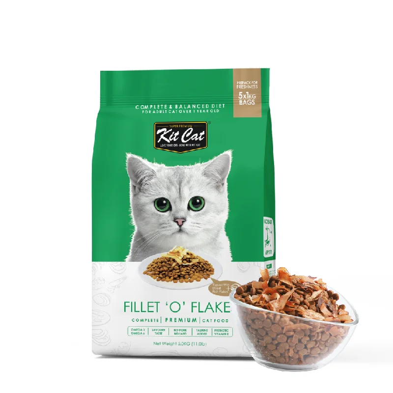  . **Health and Nutrition**  Kit Cat Premium Dry Cat Food  - Fillet 'O' Flakes (5kg)