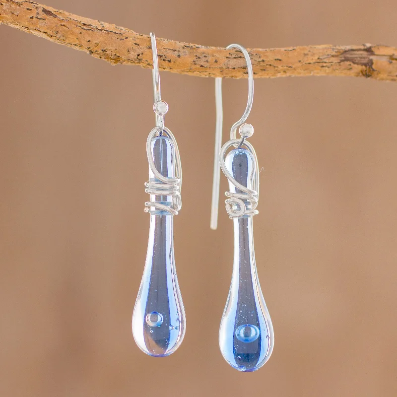 - Degradable pet feces bagBubbling Spring Glass Dangle Earrings in Blue from Costa Rica (1.8 inch) - Degradable pet feces bagBubbling Spring Glass Dangle Earrings in Blue from Costa Rica (1.8 inch)