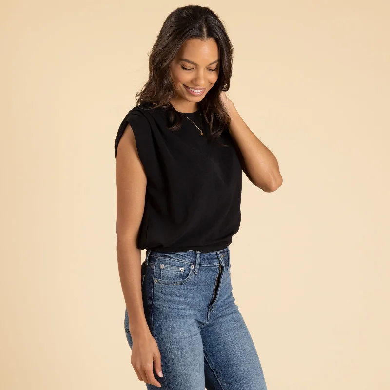 ---Cap Sleeve Crop Top