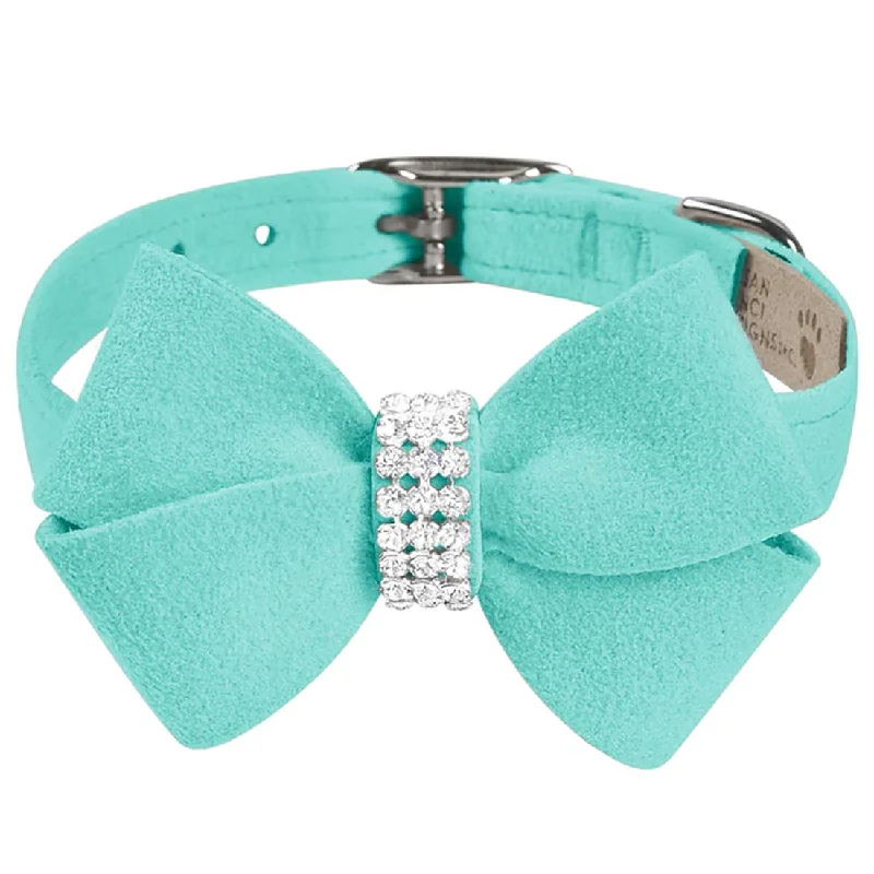   . **Dog bathing brush massage**Nouveau Bow Dog Collar Tiffi Blue