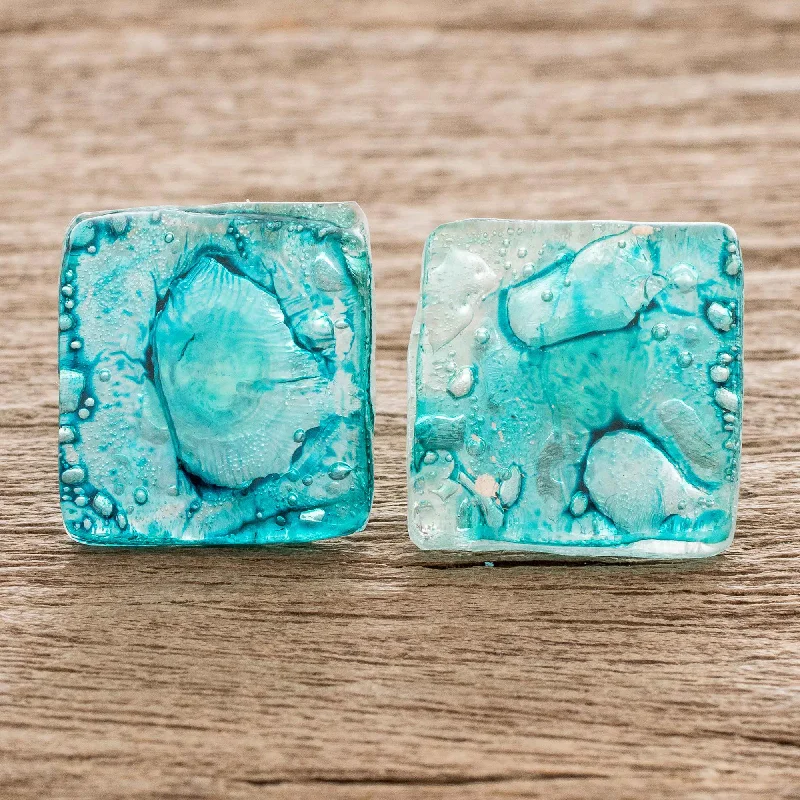 - Natural latex pet mattressBubble Explosion in Turquoise Guatemalan Recycled CD Button Earrings - Natural latex pet mattressBubble Explosion in Turquoise Guatemalan Recycled CD Button Earrings