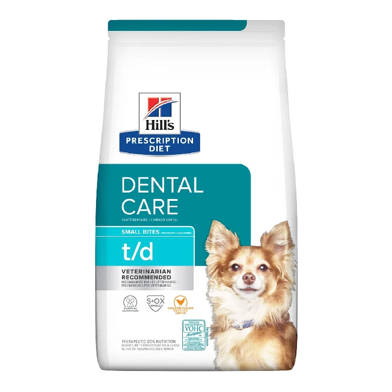 - High protein dog foodHill's Prescription Diet T/D Small Bites Dental Care Dry Dog Food 2.25kg - High protein dog foodHill's Prescription Diet T/D Small Bites Dental Care Dry Dog Food 2.25kg