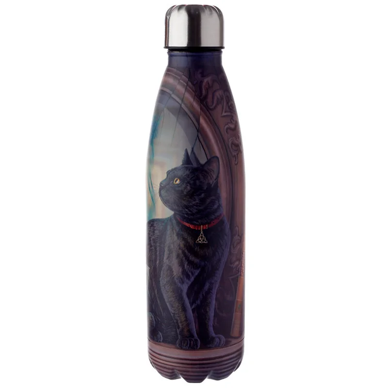 ---Reusable Stainless Steel Insulated Drinks Bottle 500ml - Lisa Parker Absinthe Cat ---Reusable Stainless Steel Insulated Drinks Bottle 500ml - Lisa Parker Absinthe Cat