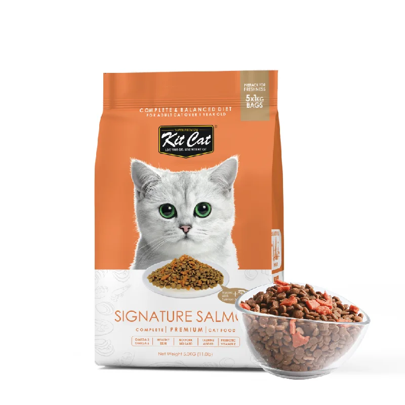    - Chicken flavor cat food  Kit Cat Premium Dry Cat Food  - Signature Salmon (5kg)