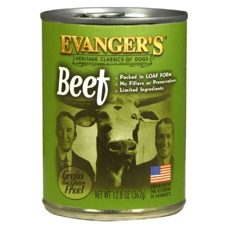 ---Evanger's Heritage Classic Beef Canned Dog Food case of 12