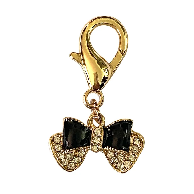 Pet night clothes with LED lightsParisian Bow Black Dog Collar Charm
