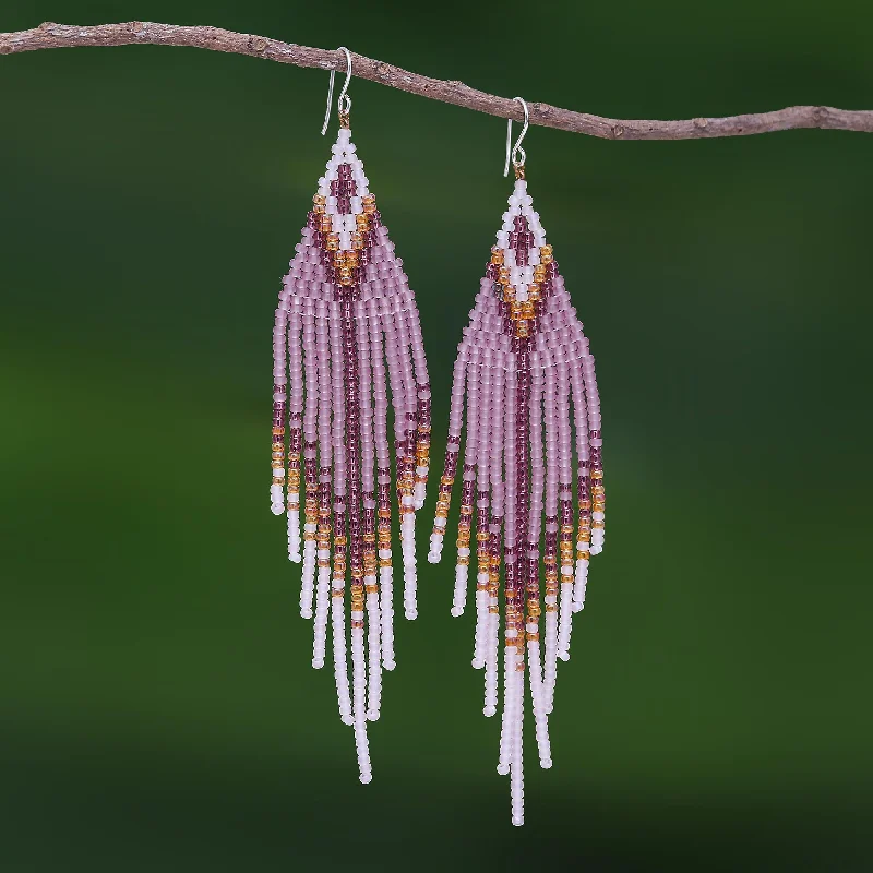 - Hamster silent running wheel to prevent chewingLanna Arrow in Lilac Bohemian Style Long Beaded Waterfall Earrings