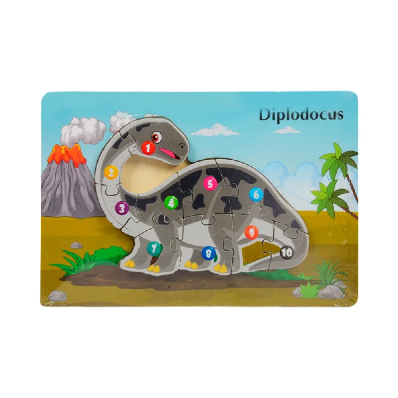 - Foldable and portable cat bagWOODEN PUZZLE BOARD COLORFUL 123 DIPLODOCUS Z.B