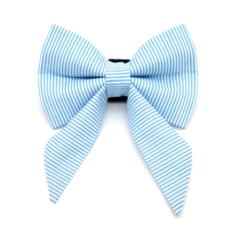 - Climbing pet constant temperature heating padBlue Pinstripe Sailor Dog Bow