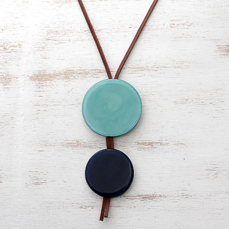 - Pet toys under yuanCircular Modernity in Blue Blue Glass and Leather Pendant Necklace from Brazil - Pet toys under yuanCircular Modernity in Blue Blue Glass and Leather Pendant Necklace from Brazil