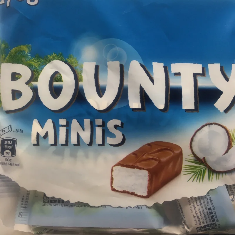 ---14x Bounty Coconut Milk Chocolate Mini Bars (2 Bags of 227g)